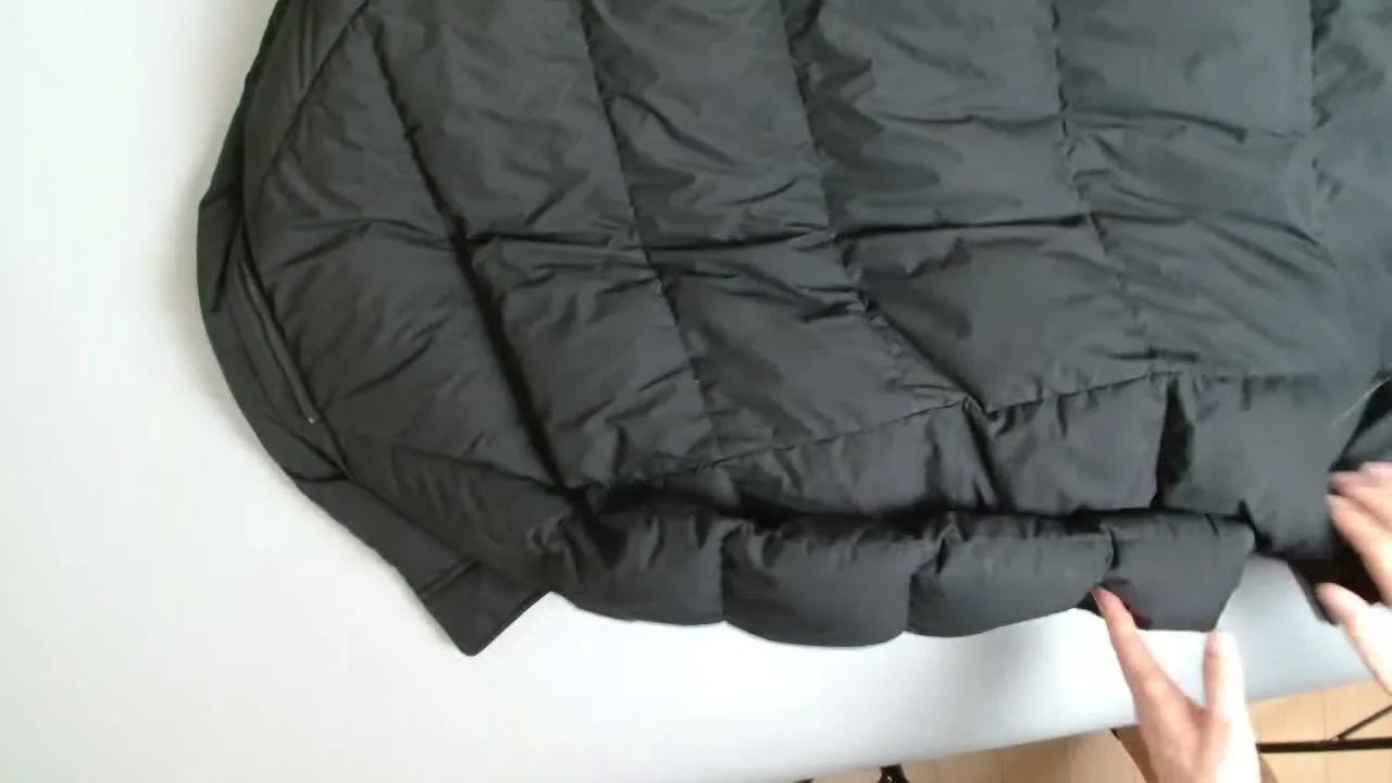 블랙 덕다운 패딩 점퍼 측면